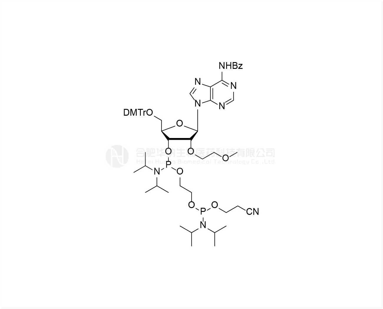 DMTr-2'-O-MOE-rA(Bz)-3'- ((2-cyanoethoxy)(diisopropylamino) phosphoramidite)-ethyl-diisopropylphosphoramidite